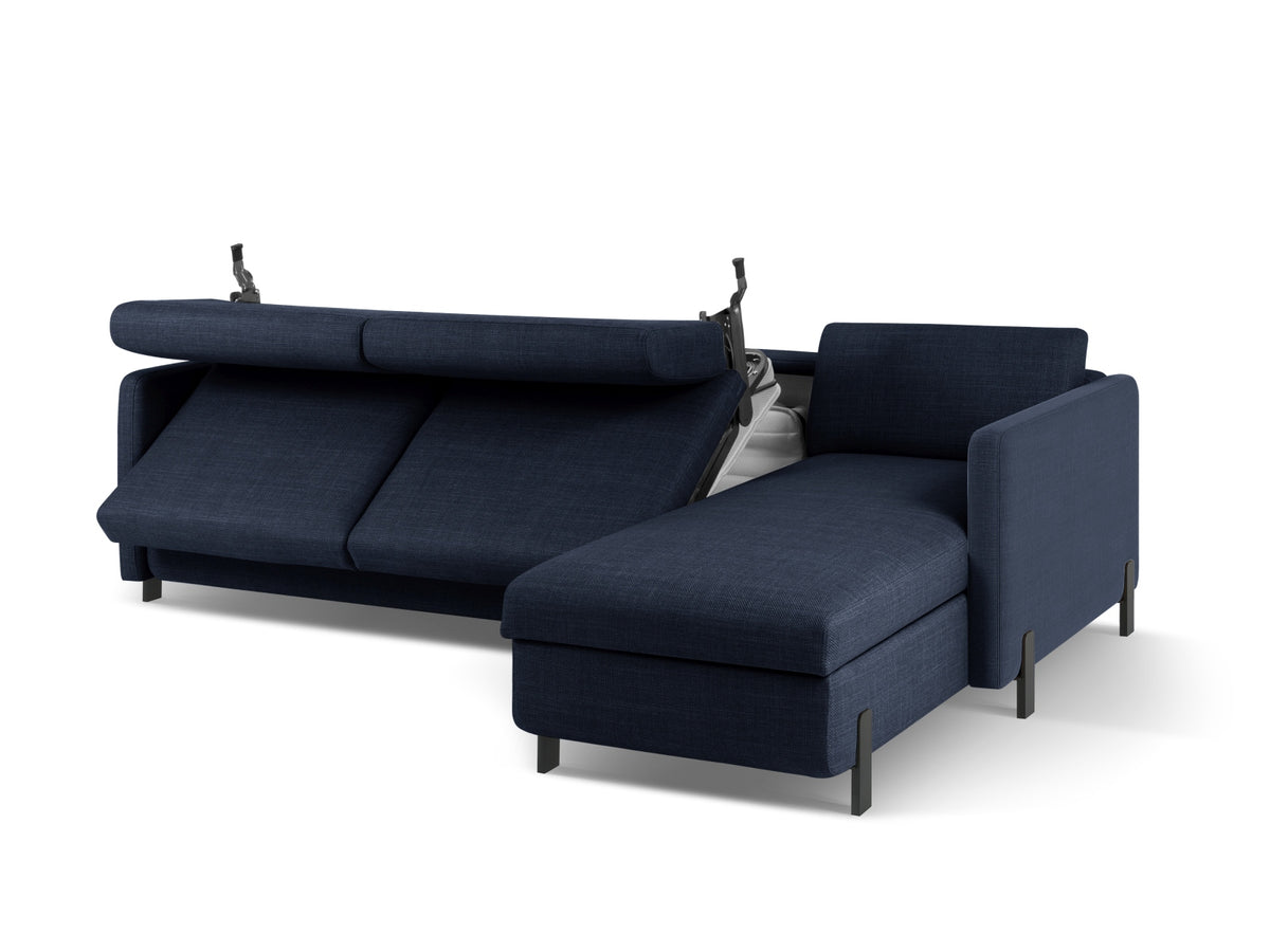 Gloria Ecksofa rechts mit Schlaffunktion und Stauraum 5 Sitzer in Blue-Bjorn präsentiert im Onlineshop von KAQTU Design AG. Bettsofa rechts ist von Micadoni
