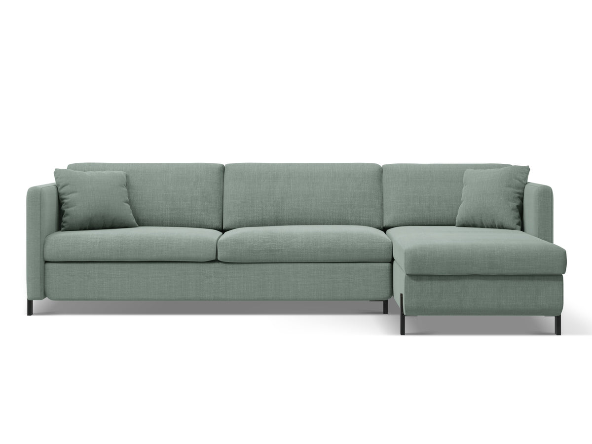 Gloria Ecksofa rechts mit Schlaffunktion und Stauraum 5 Sitzer in Mint-Bjorn präsentiert im Onlineshop von KAQTU Design AG. Bettsofa rechts ist von Micadoni
