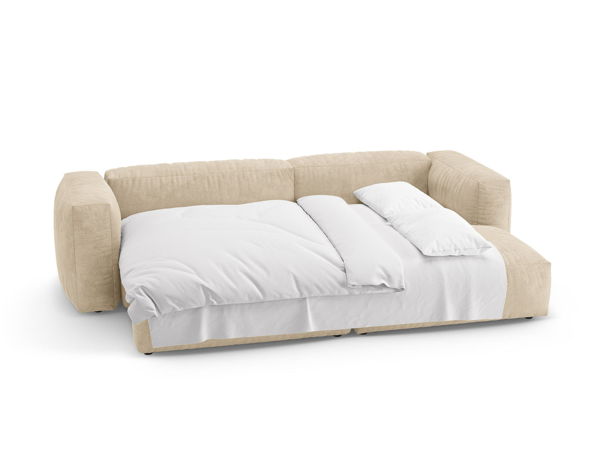 4-Sitzer Ecksofa rechts mit Schlaffunktion Martina in Light Beige-Vogue präsentiert im Onlineshop von KAQTU Design AG. Bettsofa rechts ist von Micadoni