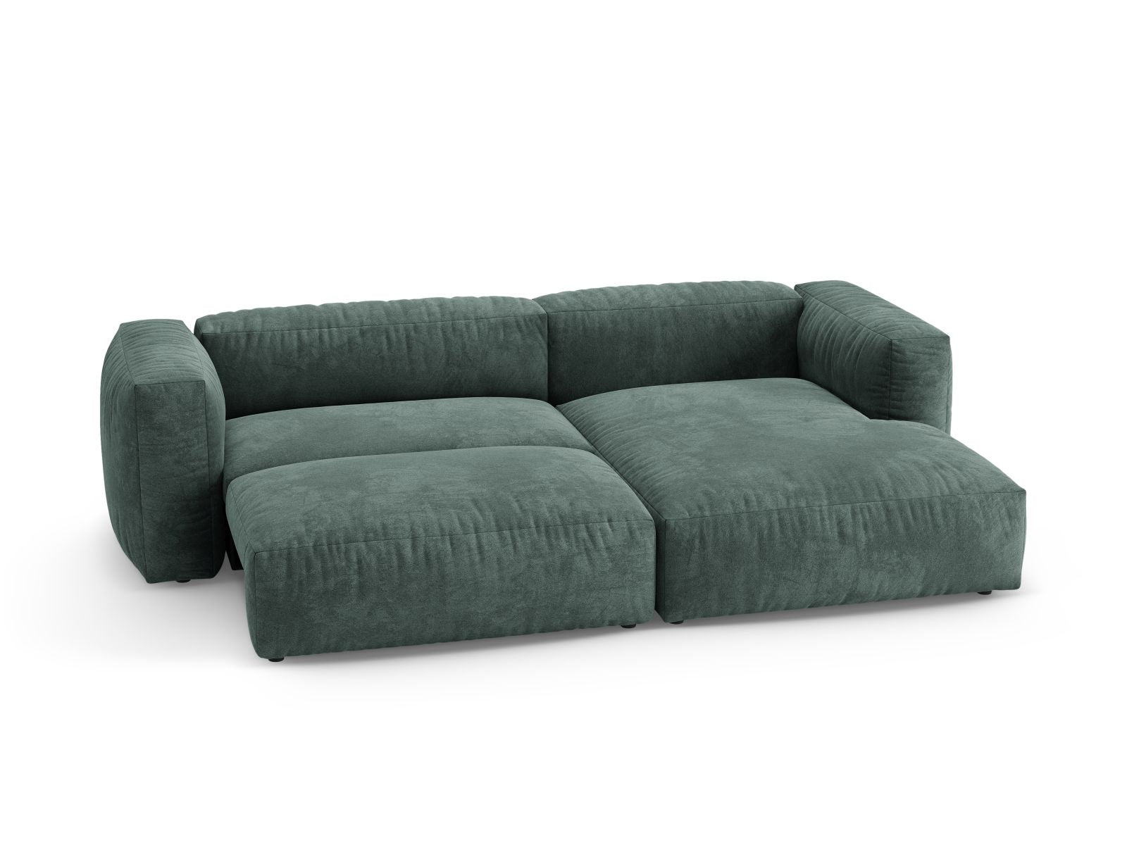 Elegantes 4-Sitzer Ecksofa Martina in Petrol-Vogue, rechtsseitig, ideal für gemütliche Abende und als Schlafgelegenheit für Gäste.
