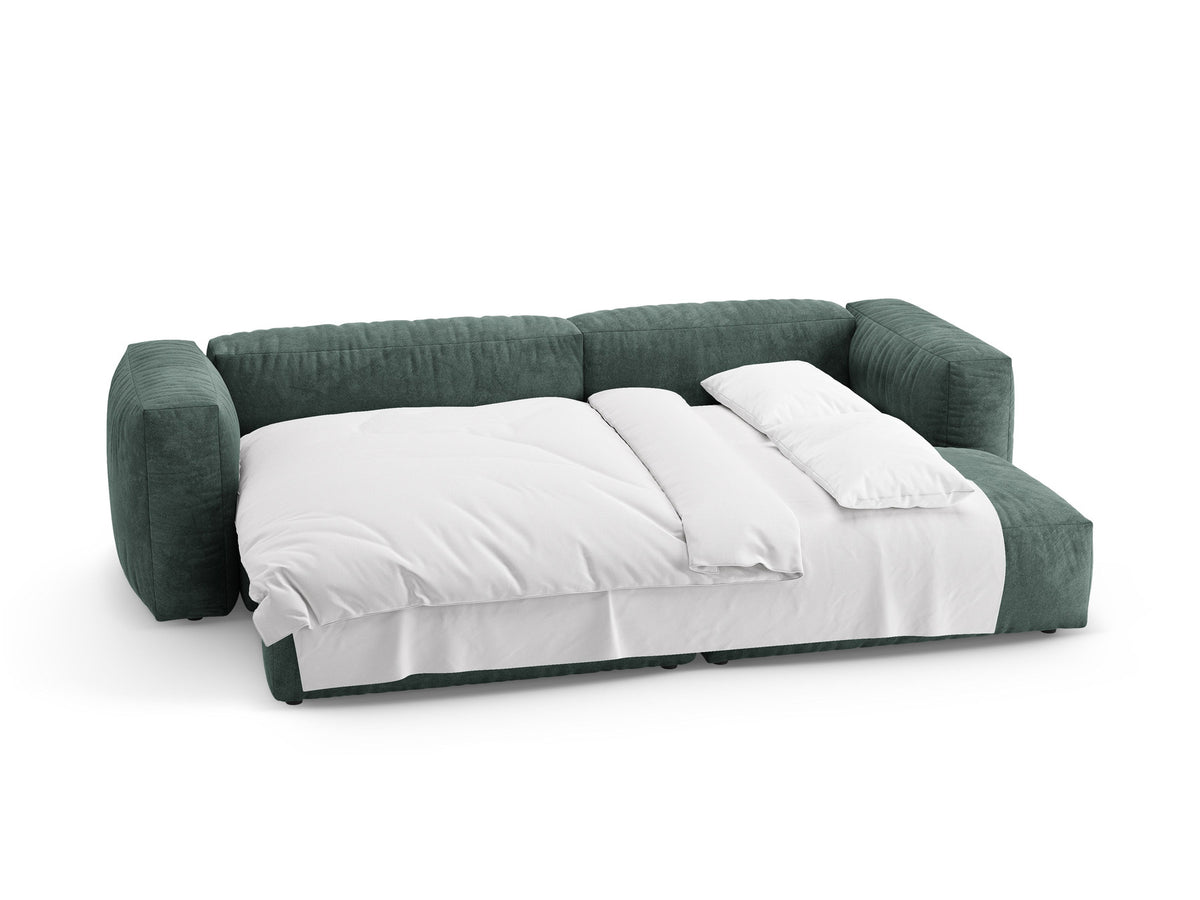 4-Sitzer Ecksofa rechts mit Schlaffunktion Martina in Petrol-Vogue präsentiert im Onlineshop von KAQTU Design AG. Bettsofa rechts ist von Micadoni