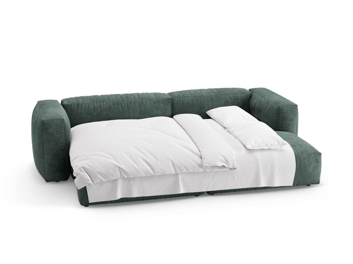 4-Sitzer Ecksofa rechts mit Schlaffunktion Martina in Petrol-Vogue präsentiert im Onlineshop von KAQTU Design AG. Bettsofa rechts ist von Micadoni