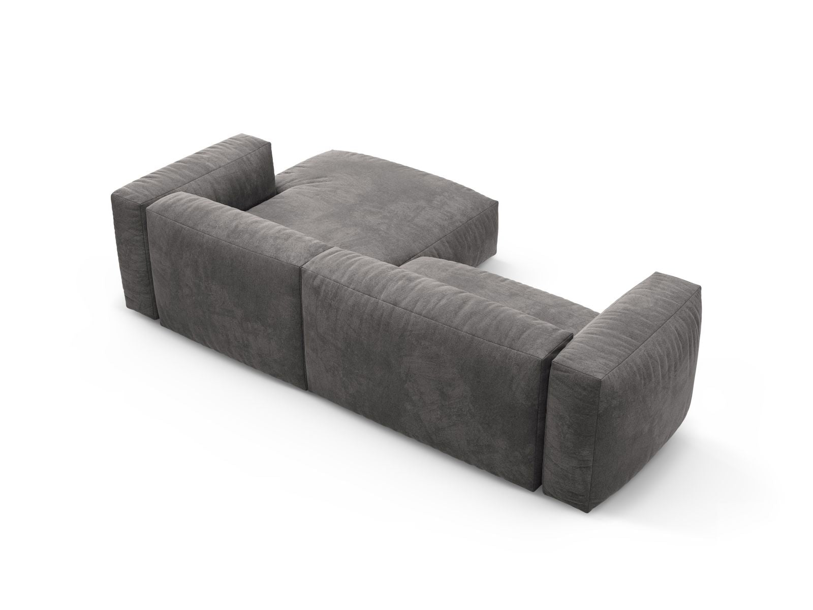 Elegantes 4-Sitzer Ecksofa Martina in Grau, ideal für gemütliche Abende und Übernachtungsgäste dank der integrierten Schlaffunktion.