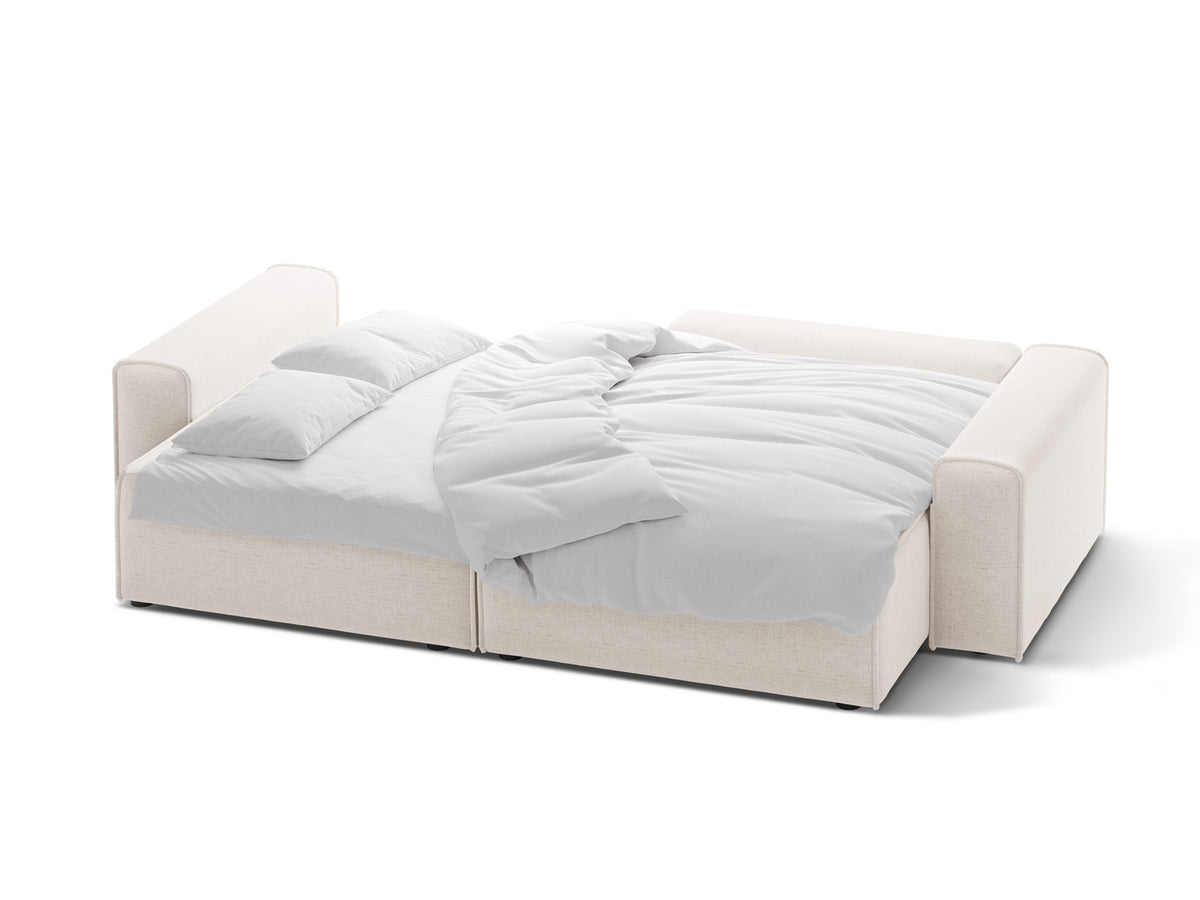 3-Sitzer Ecksofa rechts mit Schlaffunktion und Stauraum Victor in Light Beige-Moly präsentiert im Onlineshop von KAQTU Design AG. Bettsofa rechts ist von Micadoni