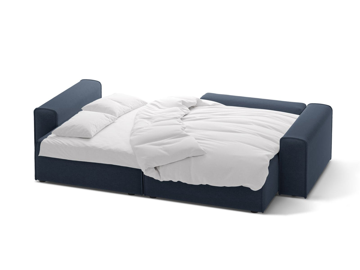 3-Sitzer Ecksofa rechts mit Schlaffunktion und Stauraum Victor in Royal Blue-Moly präsentiert im Onlineshop von KAQTU Design AG. Bettsofa rechts ist von Micadoni