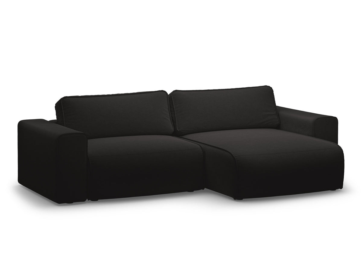 3-Sitzer Ecksofa rechts mit Schlaffunktion und Stauraum Victor in Black-Moly präsentiert im Onlineshop von KAQTU Design AG. Bettsofa rechts ist von Micadoni