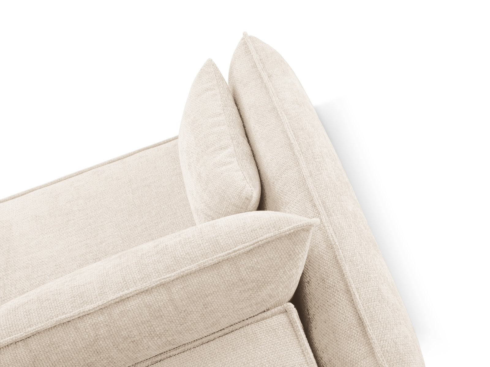 Beige Kaelle Ecksofa mit Schlaffunktion und Stauraum, 4-Sitzer, ideal für gemütliche Abende und platzsparende Lösungen im Wohnbereich.