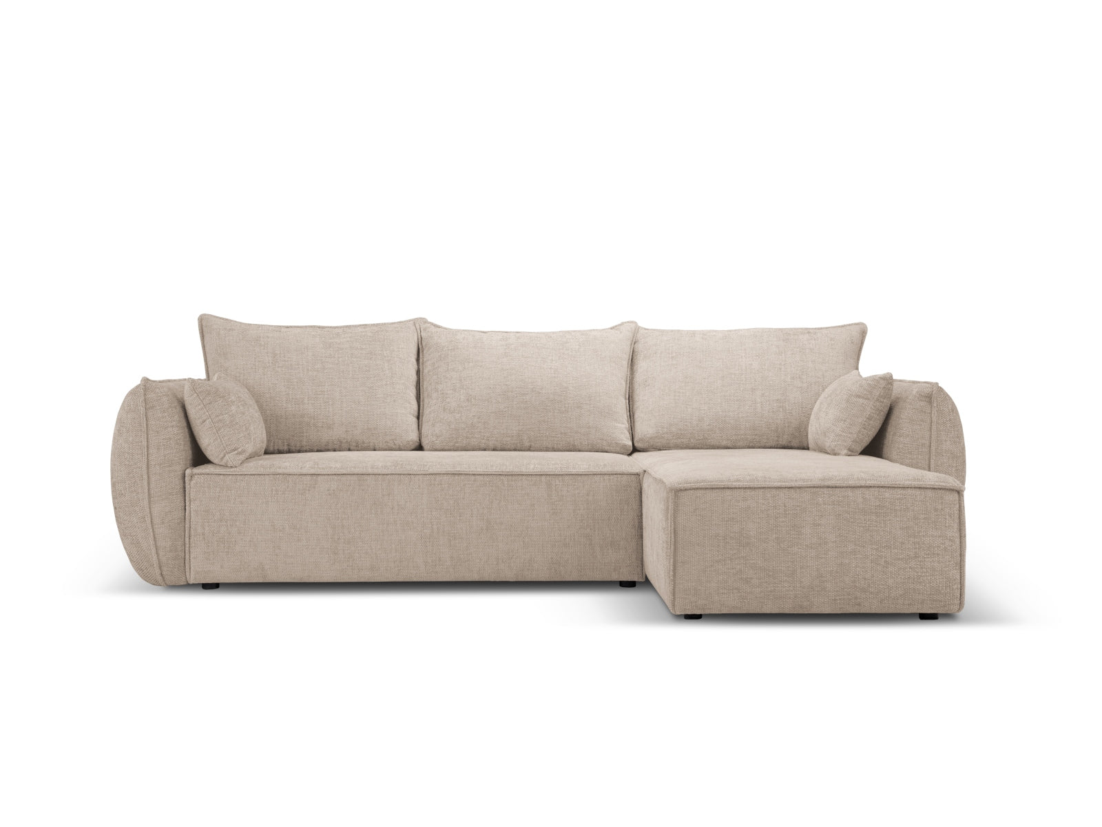 Kaelle Ecksofa rechts mit Schlaffunktion und Stauraumbox 4 Sitzer in Beige-Haga präsentiert im Onlineshop von KAQTU Design AG. Bettsofa rechts ist von Micadoni