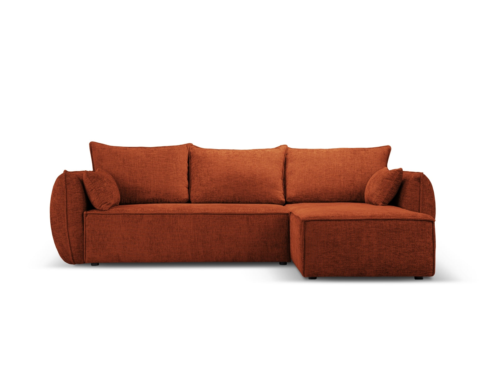 Kaelle Ecksofa rechts mit Schlaffunktion und Stauraumbox 4 Sitzer in Terracotta-Haga präsentiert im Onlineshop von KAQTU Design AG. Bettsofa rechts ist von Micadoni