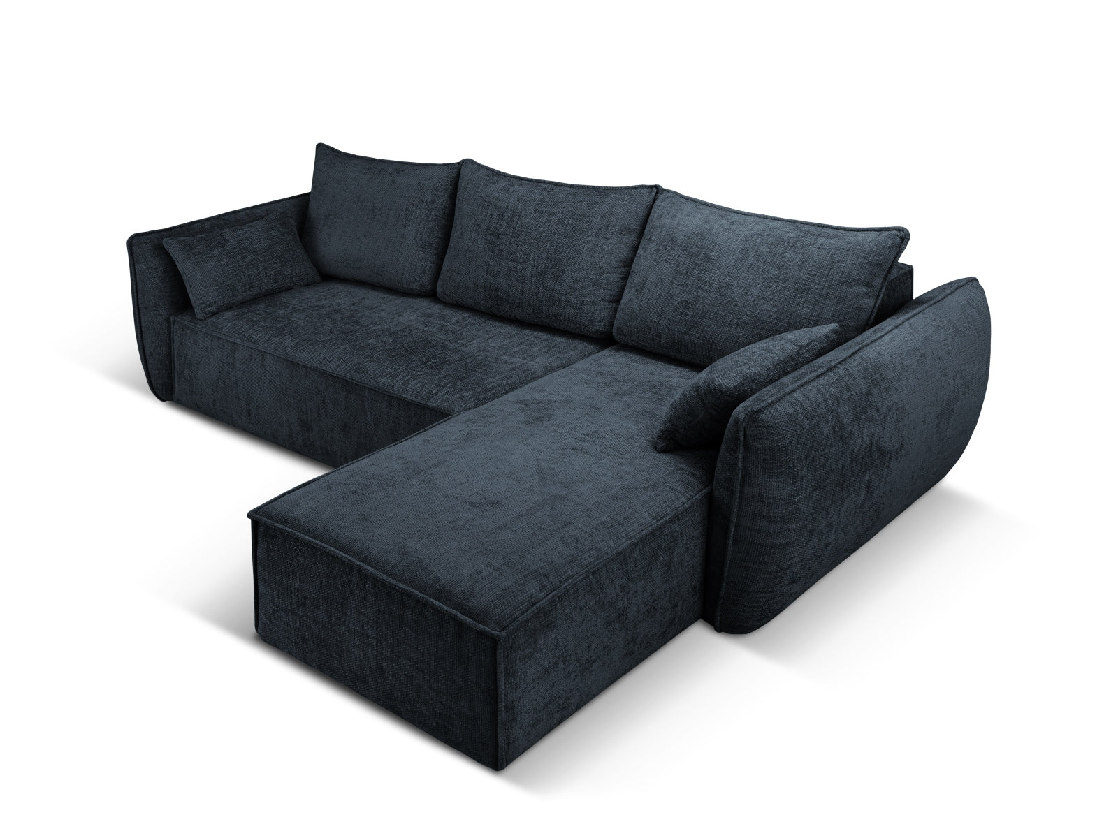 Modernes Kaelle Ecksofa in Royal Blue, 4-Sitzer mit praktischer Schlaffunktion und Stauraum, perfekt für entspannte Abende und Gäste.