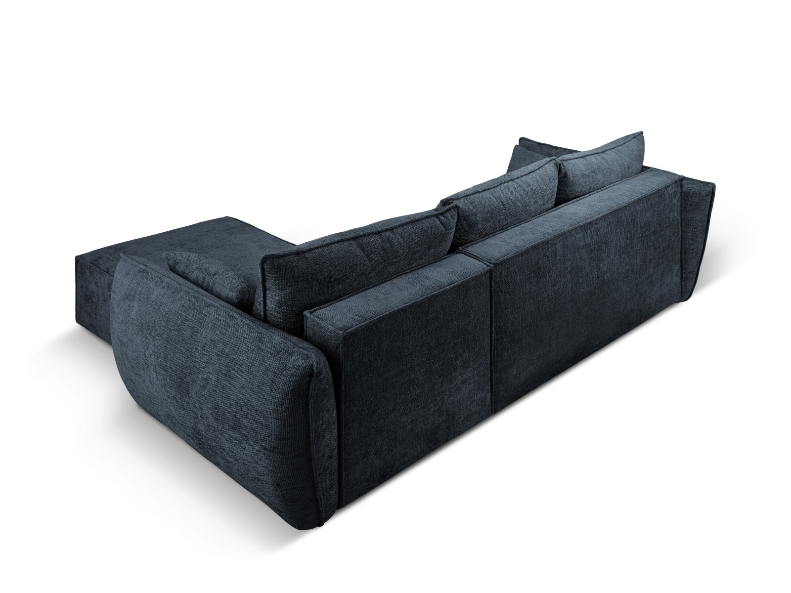 Stylisches Kaelle Ecksofa in Royal Blue, 4-Sitzer mit komfortabler Schlaffunktion und integriertem Stauraum für vielseitige Nutzung.