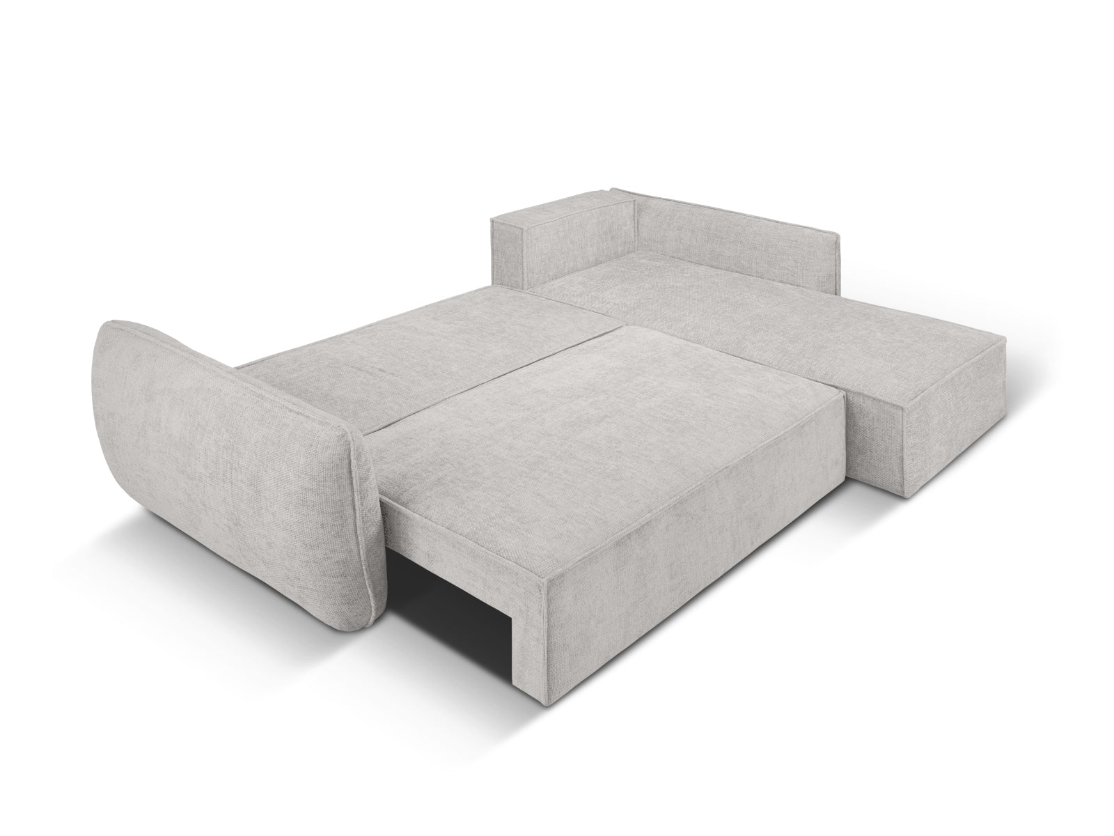 Stylisches Kaelle Ecksofa in elegantem Grau, 4-Sitzer mit praktischer Schlaffunktion und Stauraum, perfekt für entspannte Abende.