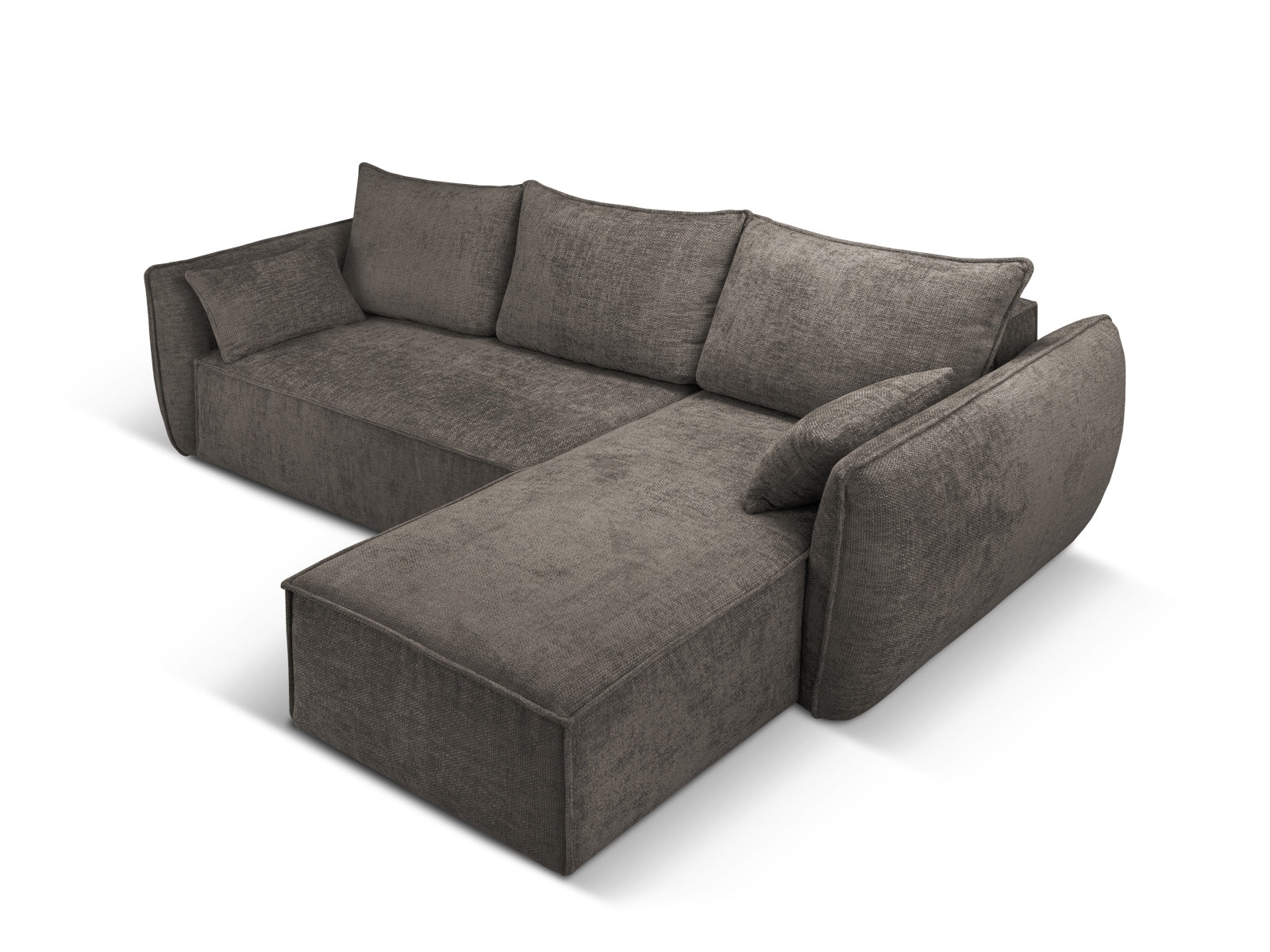 Elegantes Kaelle Ecksofa in Grau, 4-Sitzer mit praktischer Schlaffunktion und Stauraum, perfekt für stilvolle Wohnräume.