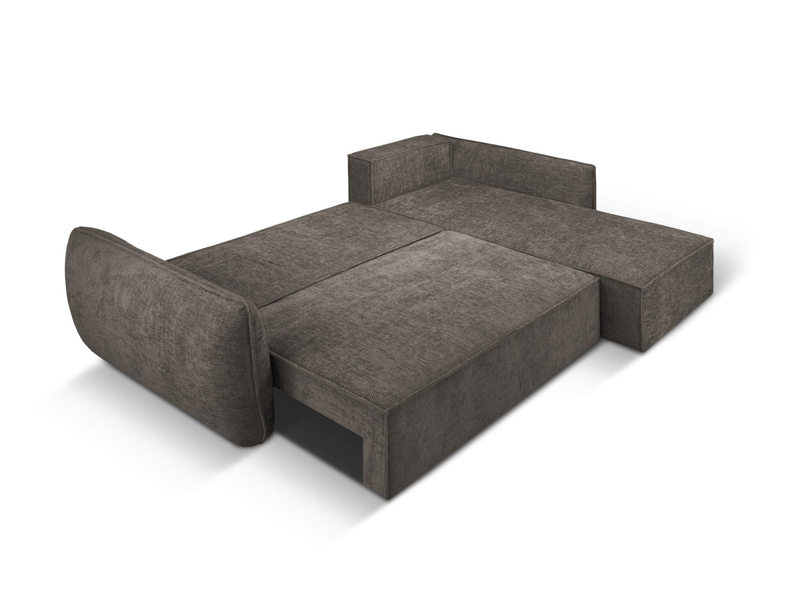 Stylisches Kaelle Ecksofa in elegantem Grau, 4-Sitzer mit praktischer Schlaffunktion und Stauraum, perfekt für jedes Wohnzimmer.