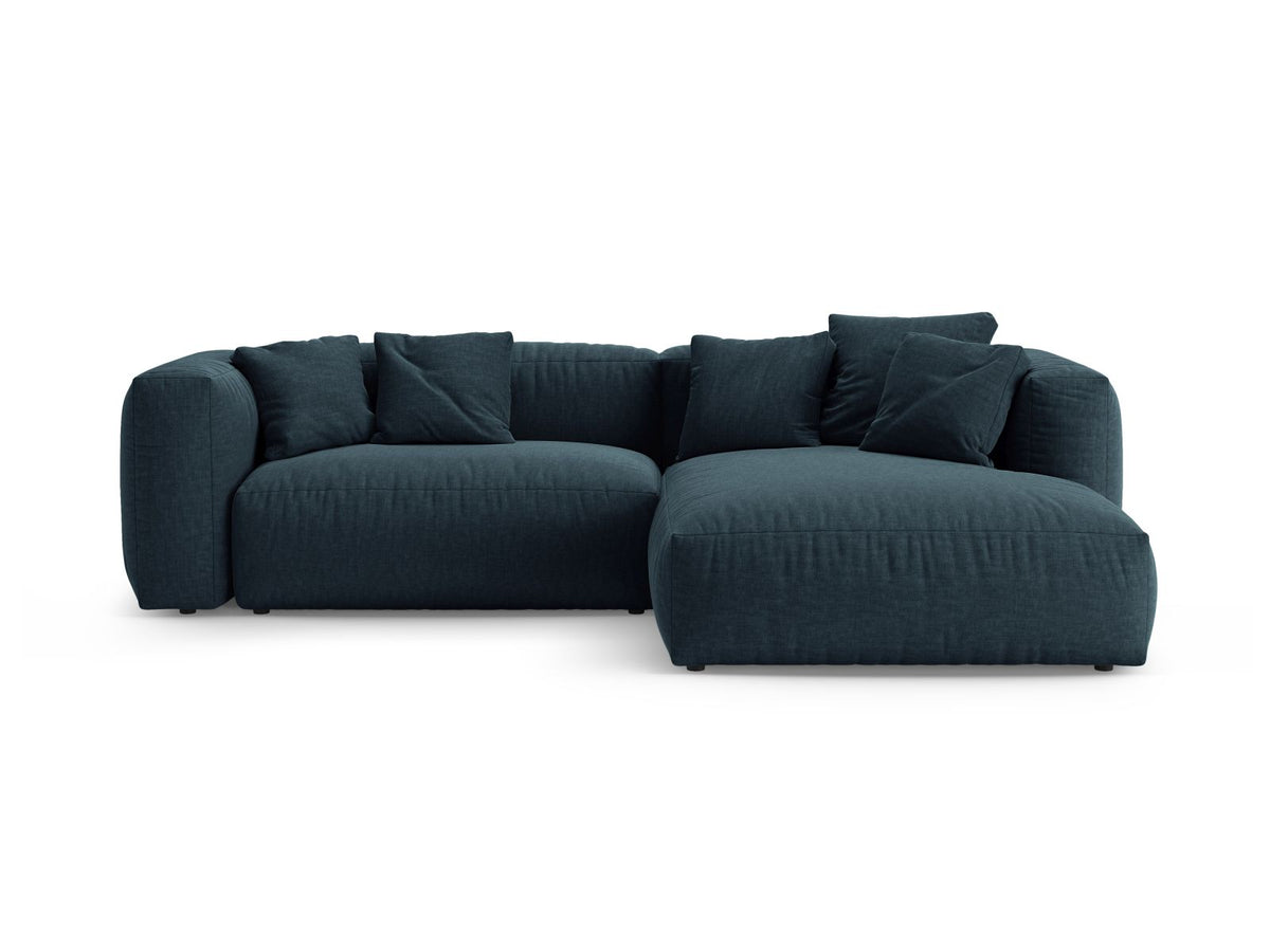4-Sitzer Ecksofa rechts mit Schlaffunktion Martina in Blue Jeans-Boston präsentiert im Onlineshop von KAQTU Design AG. Bettsofa rechts ist von Micadoni