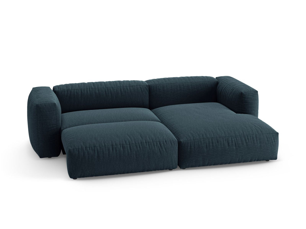 4-Sitzer Ecksofa rechts mit Schlaffunktion Martina in Blue Jeans-Boston präsentiert im Onlineshop von KAQTU Design AG. Bettsofa rechts ist von Micadoni
