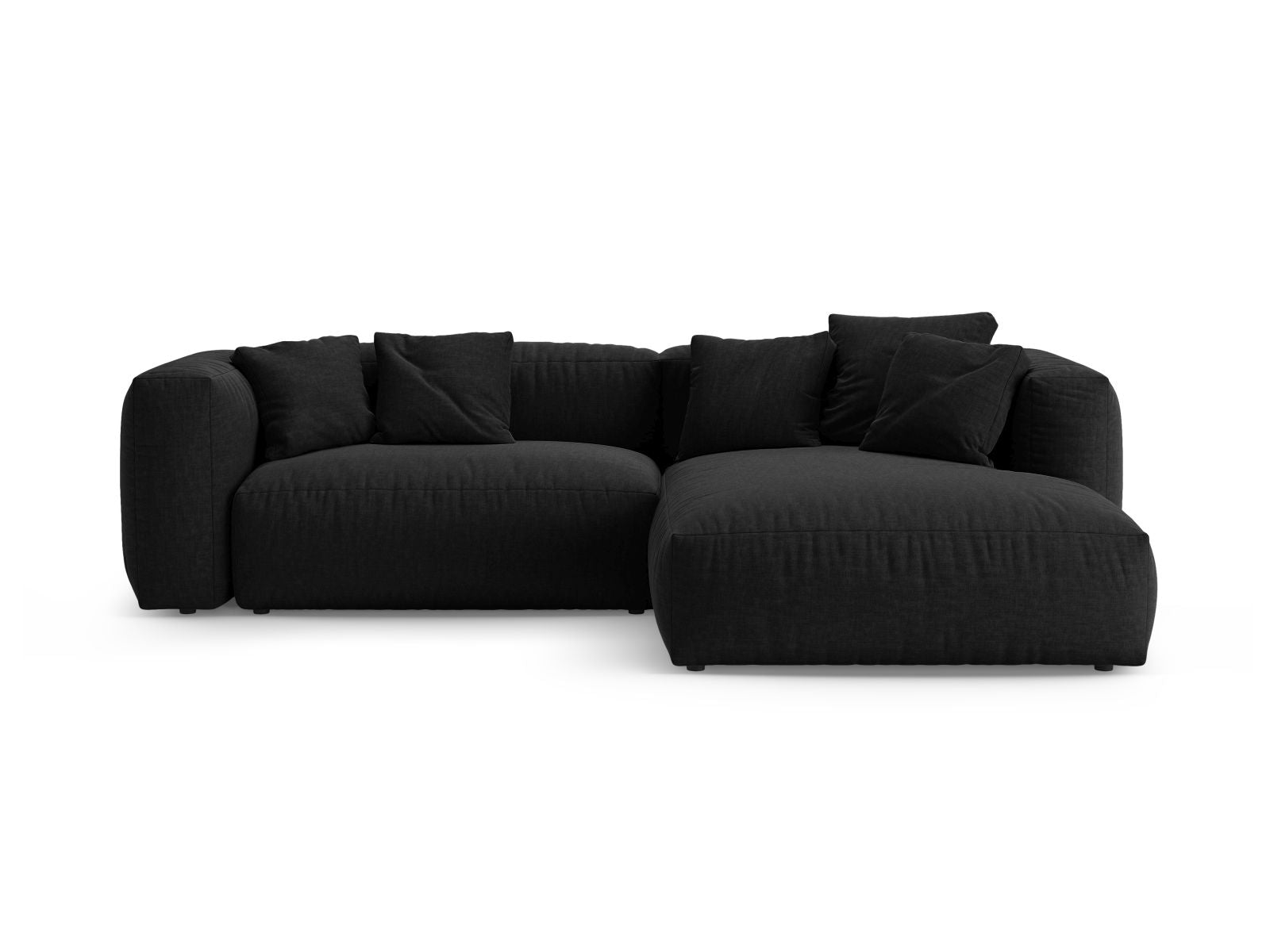 4-Sitzer Ecksofa rechts mit Schlaffunktion Martina in Black-Boston präsentiert im Onlineshop von KAQTU Design AG. Bettsofa rechts ist von Micadoni