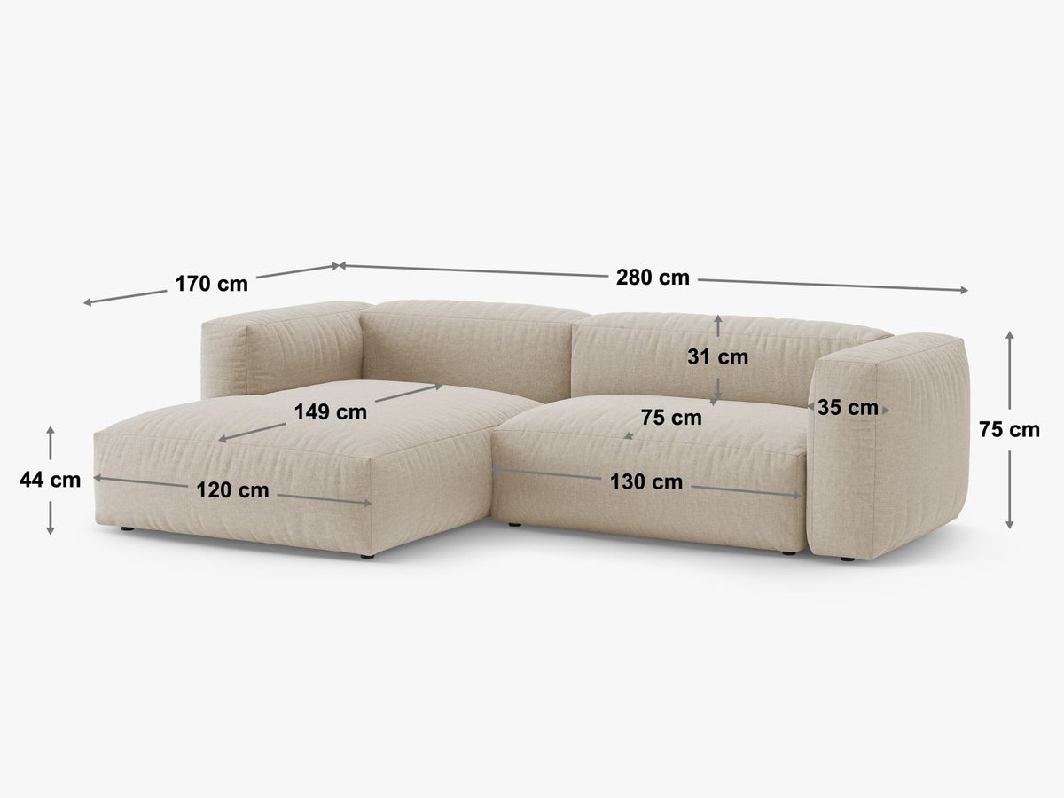 4-Sitzer Ecksofa rechts mit Schlaffunktion Martina in Black-Boston präsentiert im Onlineshop von KAQTU Design AG. Bettsofa rechts ist von Micadoni