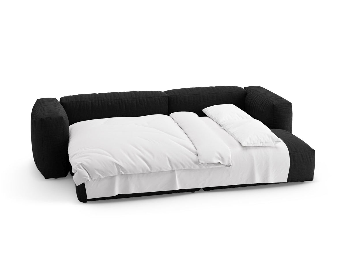 4-Sitzer Ecksofa rechts mit Schlaffunktion Martina in Black-Boston präsentiert im Onlineshop von KAQTU Design AG. Bettsofa rechts ist von Micadoni