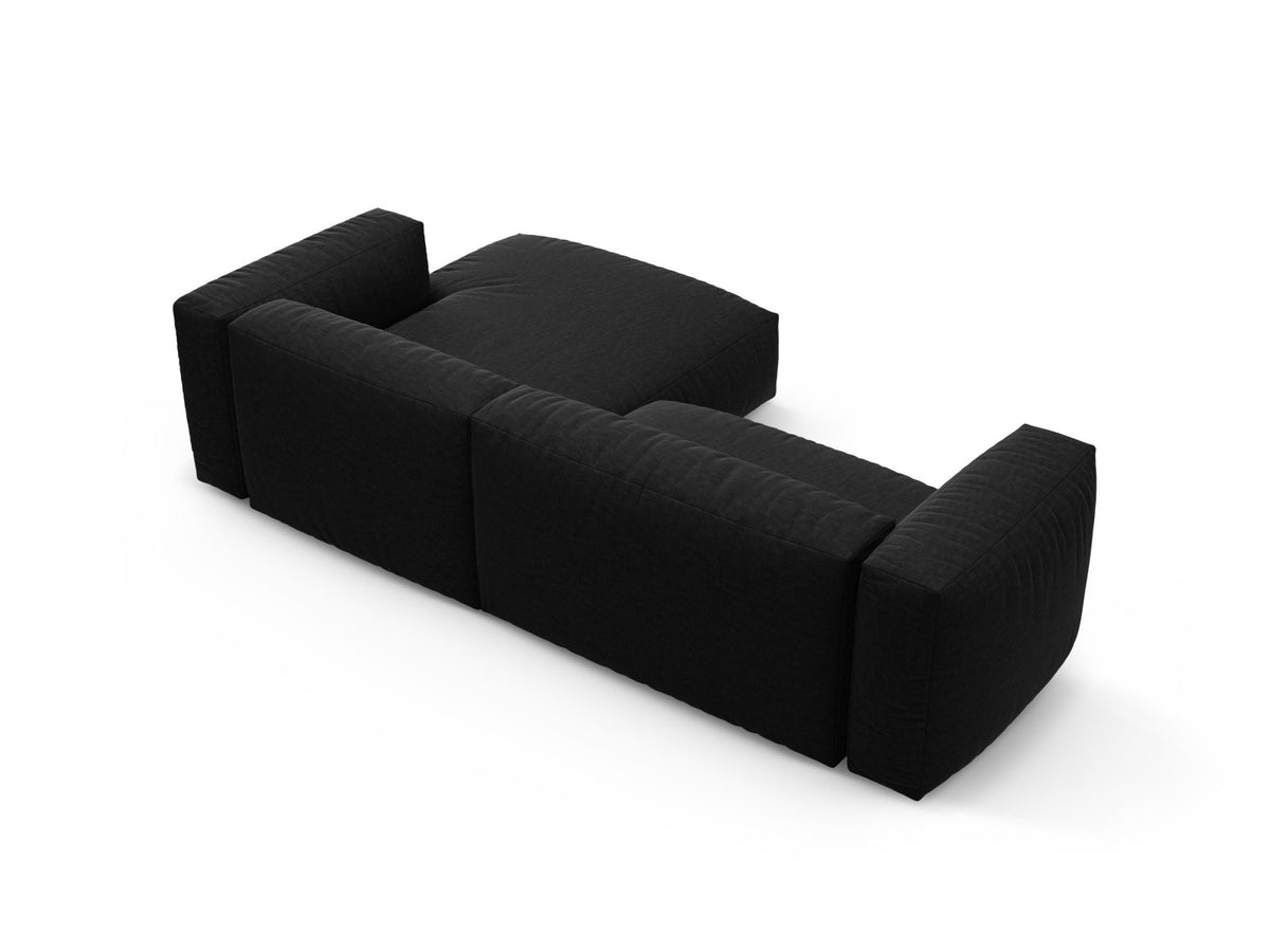 4-Sitzer Ecksofa rechts mit Schlaffunktion Martina in Black-Boston präsentiert im Onlineshop von KAQTU Design AG. Bettsofa rechts ist von Micadoni
