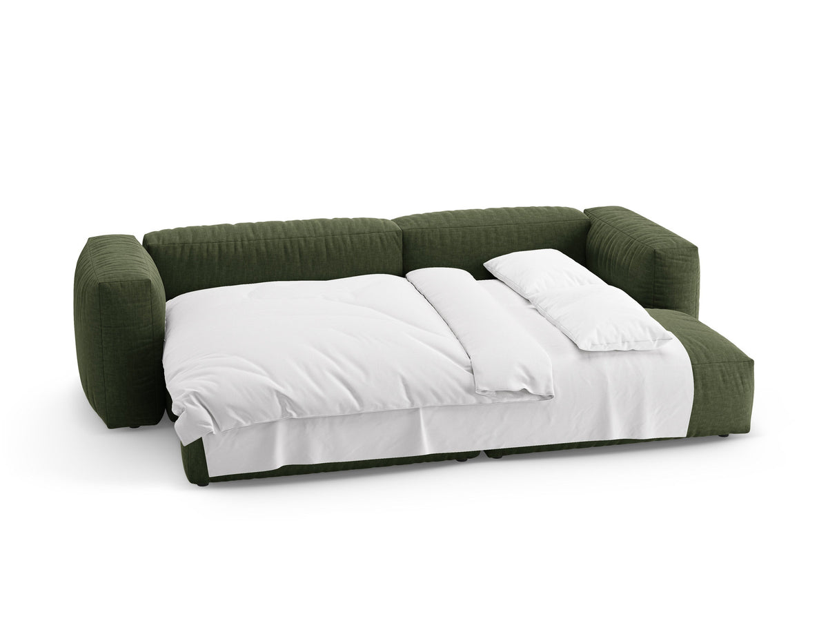 4-Sitzer Ecksofa rechts mit Schlaffunktion Martina in Green-Boston präsentiert im Onlineshop von KAQTU Design AG. Bettsofa rechts ist von Micadoni