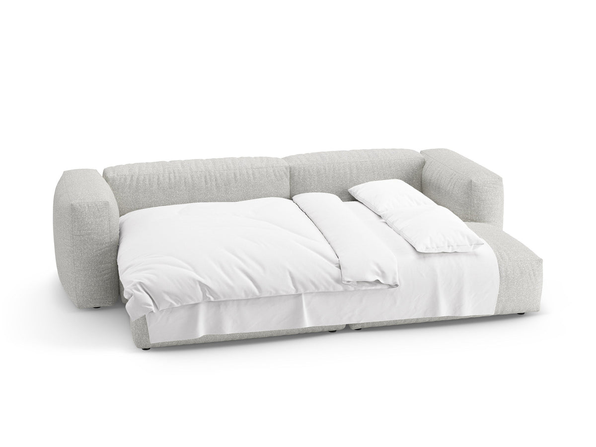 4-Sitzer Rechts-Ecksofa mit Bettfunktion und Box Martina in Grey Beige Melange-Monet präsentiert im Onlineshop von KAQTU Design AG. Bettsofa rechts ist von Micadoni