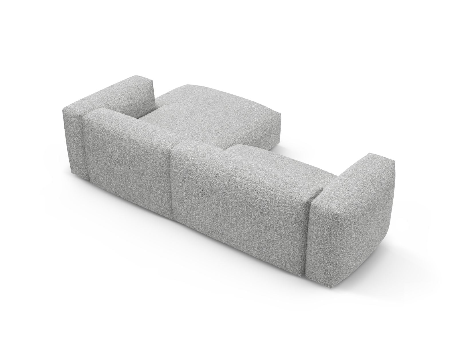 Modernes 4-Sitzer Ecksofa Martina in elegantem Grau, ideal für Wohnräume, bietet Schlaffunktion und praktischen Stauraum.