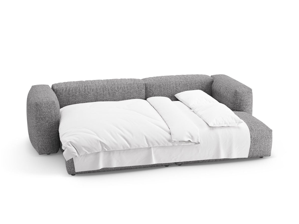4-Sitzer Ecksofa Martina rechts mit Schlaffunktion und Stauraum in Graphite-Monet präsentiert im Onlineshop von KAQTU Design AG. Bettsofa rechts ist von Micadoni