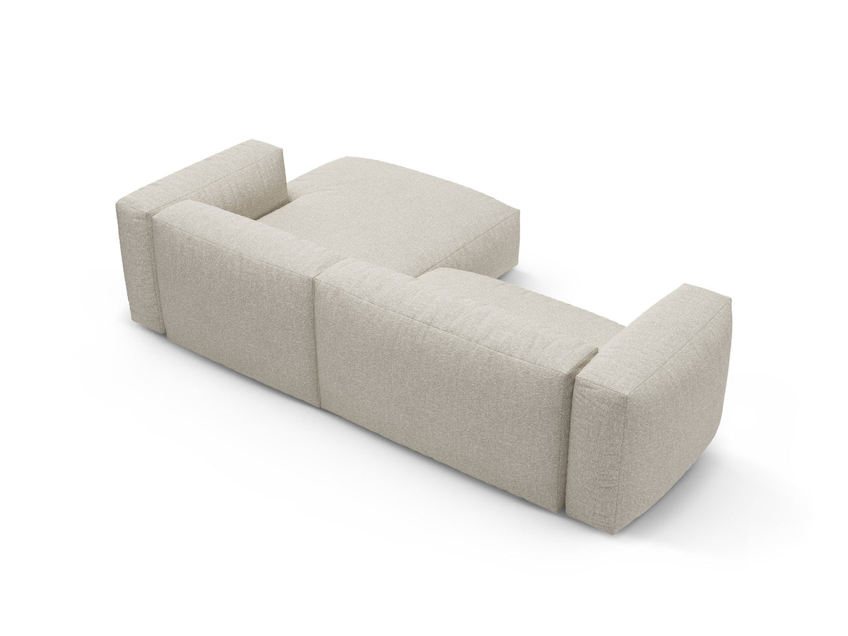 4-Sitzer Ecksofa Martina rechts mit Schlaffunktion und Stauraum in Beige-Monet präsentiert im Onlineshop von KAQTU Design AG. Bettsofa rechts ist von Micadoni