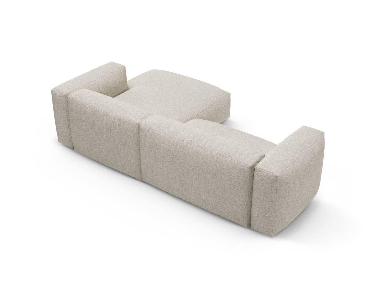 4-Sitzer Ecksofa Martina rechts mit Schlaffunktion und Stauraum in Beige-Monet präsentiert im Onlineshop von KAQTU Design AG. Bettsofa rechts ist von Micadoni