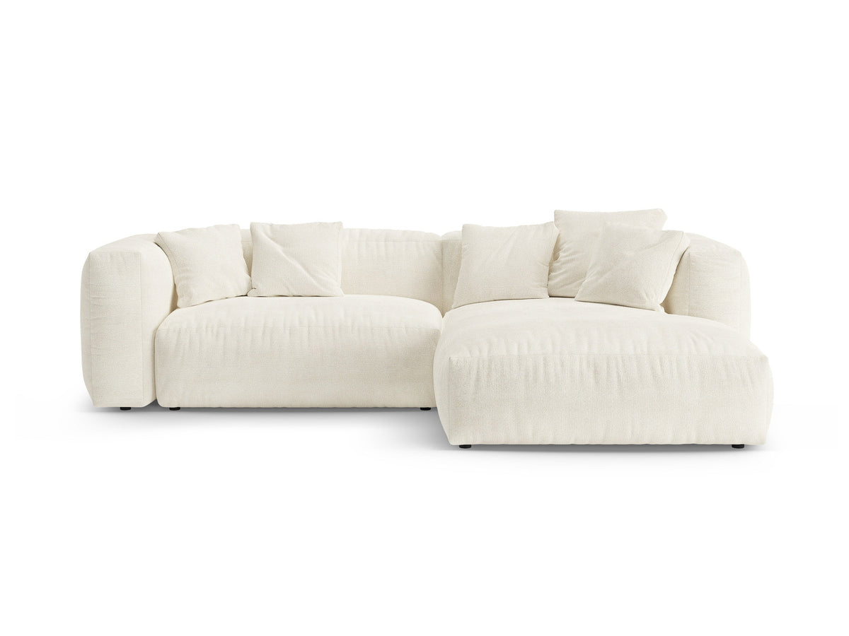 4-Sitzer Ecksofa Martina rechts mit Schlaffunktion und Stauraum in Ivory-Monet präsentiert im Onlineshop von KAQTU Design AG. Bettsofa rechts ist von Micadoni