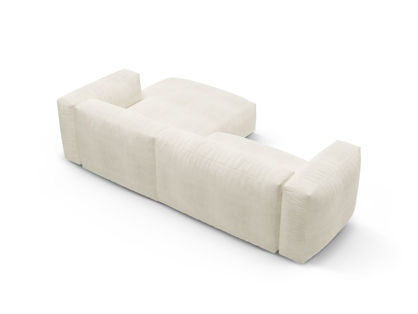 Elegantes 4-Sitzer Ecksofa Martina in Ivory-Monet, ideal für entspannte Abende und Übernachtungsgäste, mit cleverem Stauraum.