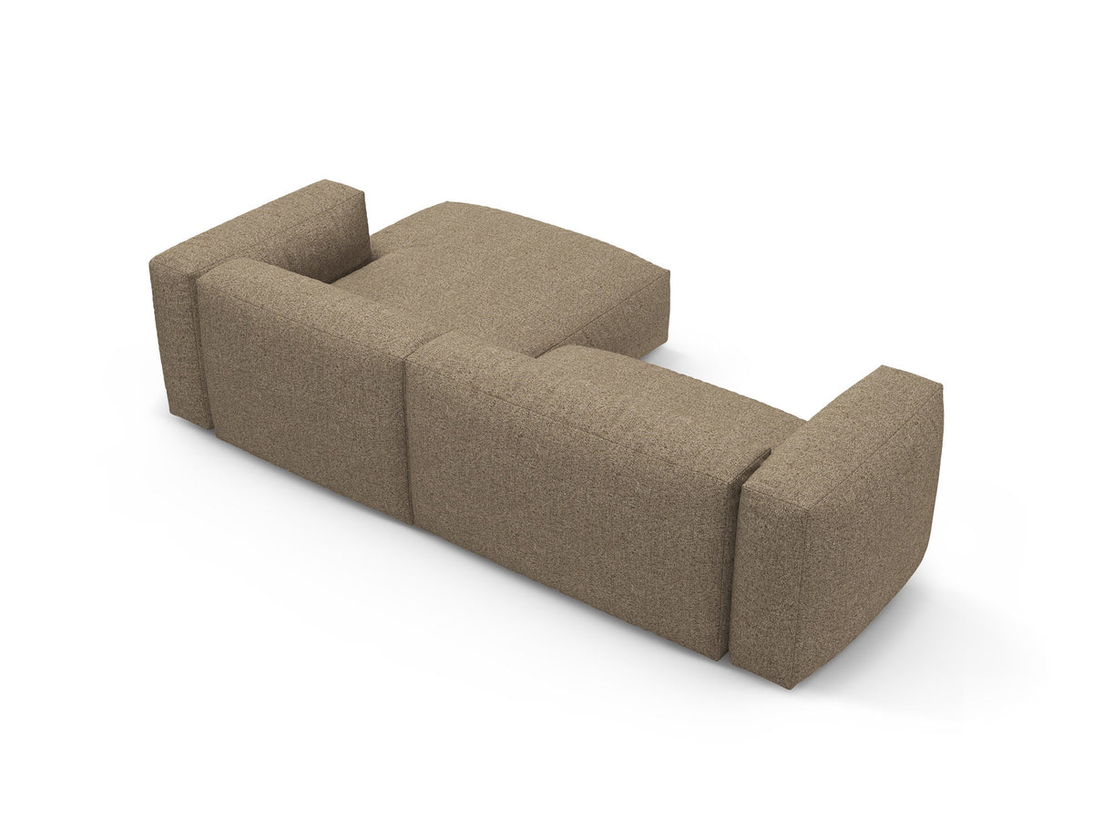 4-Sitzer Ecksofa Martina rechts mit Schlaffunktion und Stauraum in Cappuccino-Monet präsentiert im Onlineshop von KAQTU Design AG. Bettsofa rechts ist von Micadoni