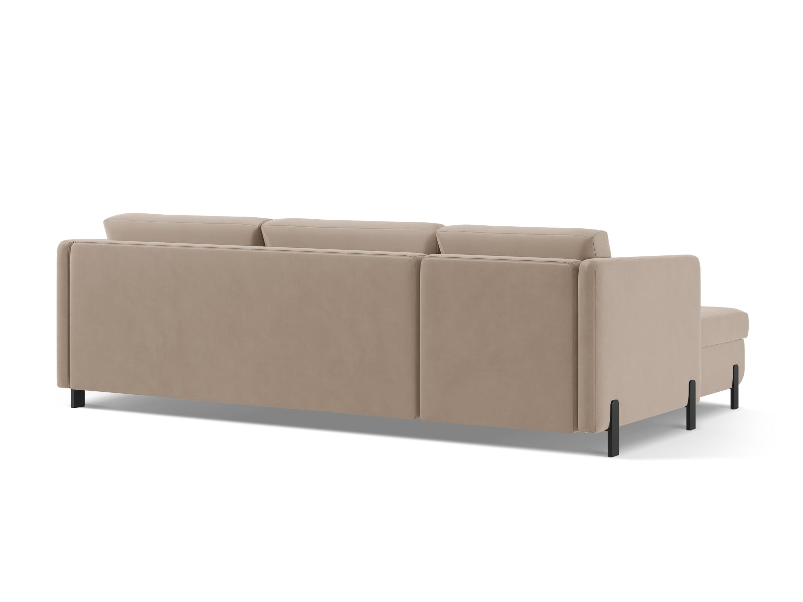Erleben Sie das stilvolle Gloria Velour Ecksofa rechts von Micadoni – ein 5-Sitzer mit praktischer Schlaffunktion für gemütliche Abende und erholsame Nächte.