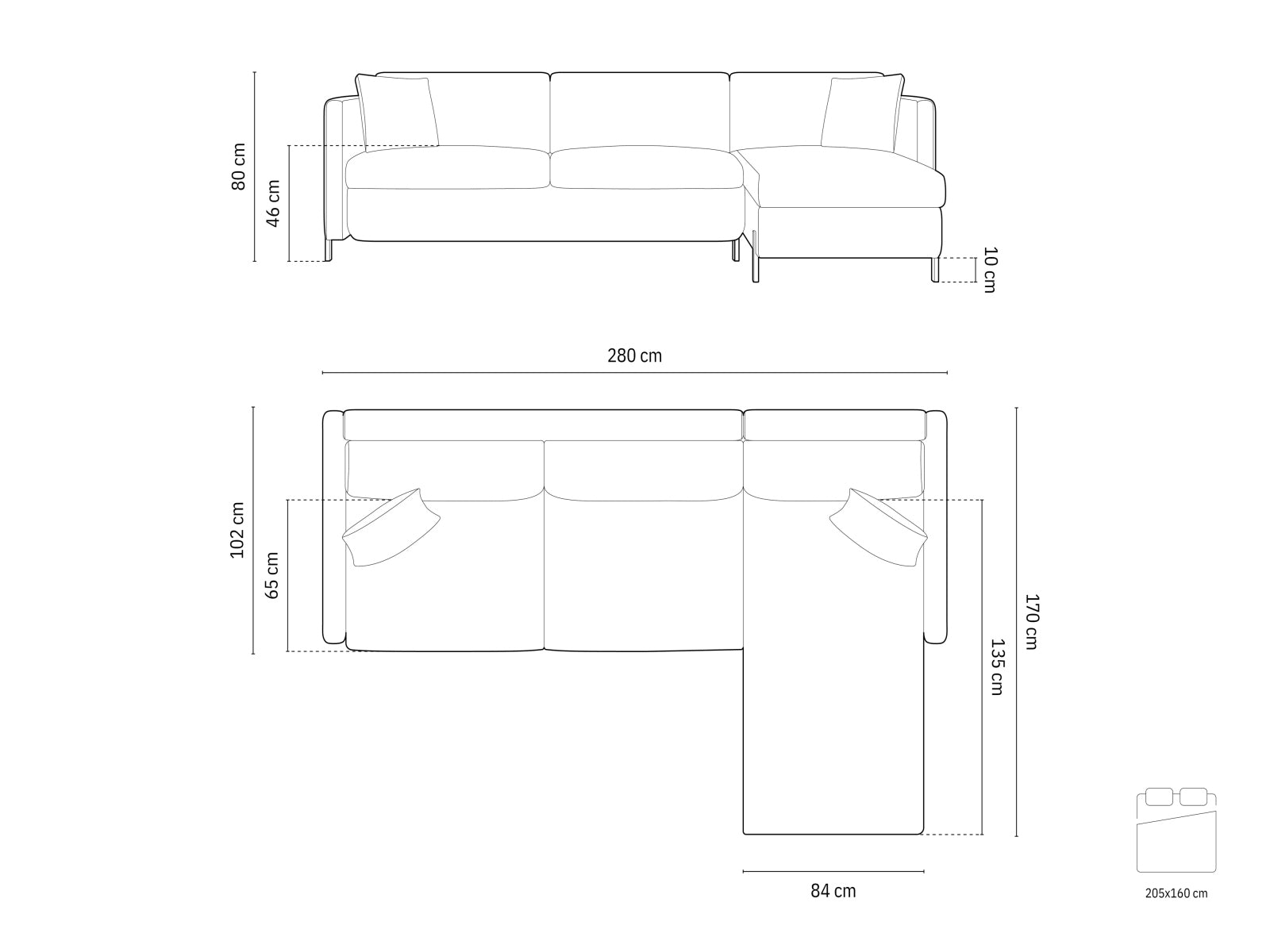 Entdecken Sie das elegante Gloria Velour Ecksofa rechts von Micadoni – ein 5-Sitzer mit Schlaffunktion, ideal für entspannte Abende und komfortable Nächte.