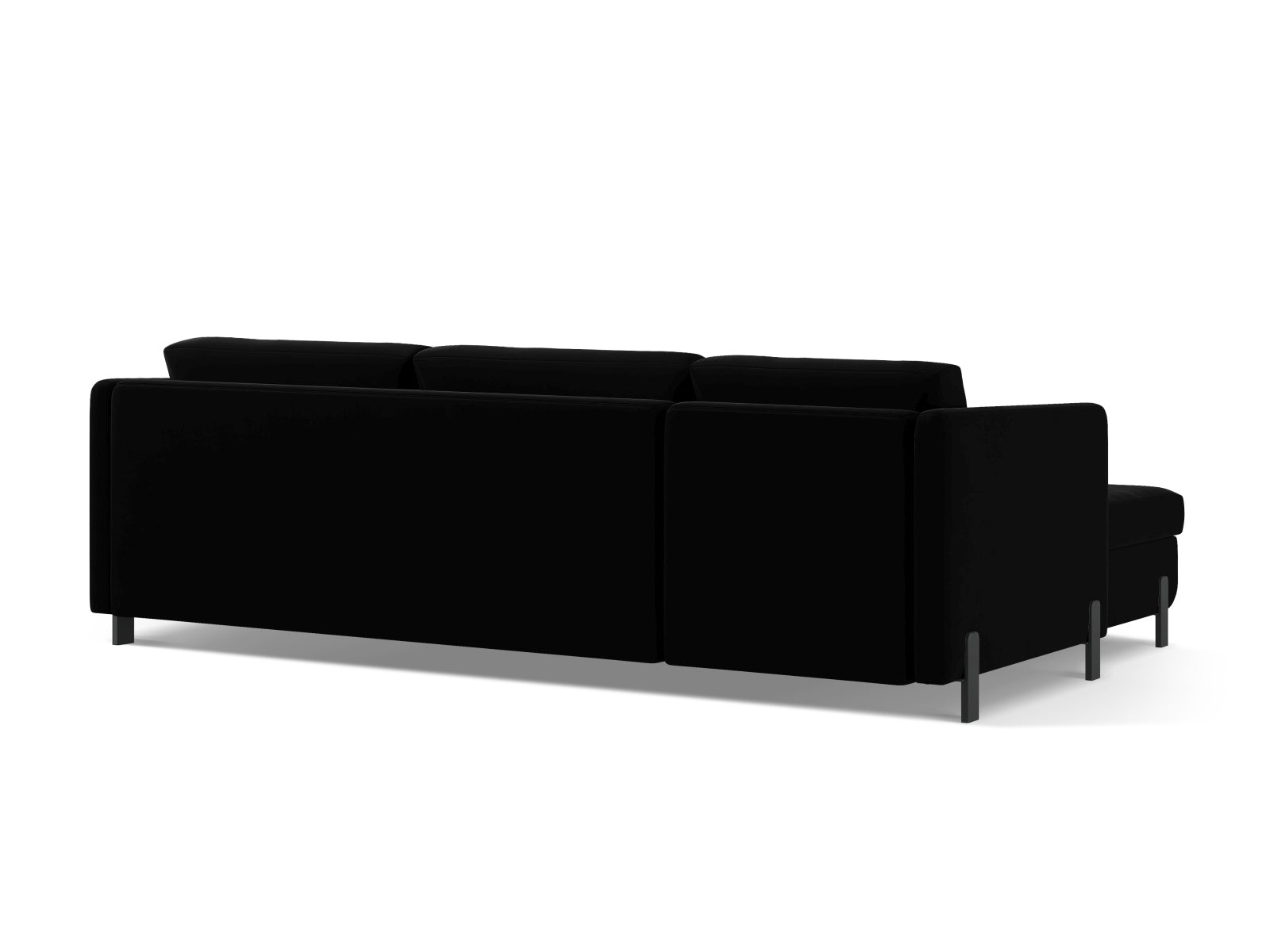Elegantes, modernes 5-Sitzer Ecksofa Gloria in Velours, rechtsseitig, mit Schlaffunktion und cleverem Stauraum für vielseitige Nutzung.