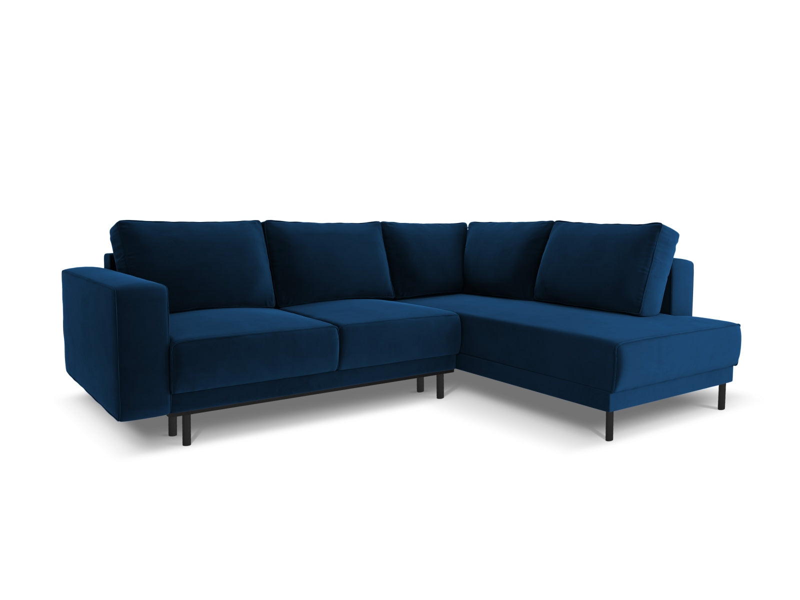 Caro Velour Ecksofa rechts mit Schlaffunktion 5 Sitzer in Royal Blue präsentiert im Onlineshop von KAQTU Design AG. Ecksofa rechts ist von Micadoni