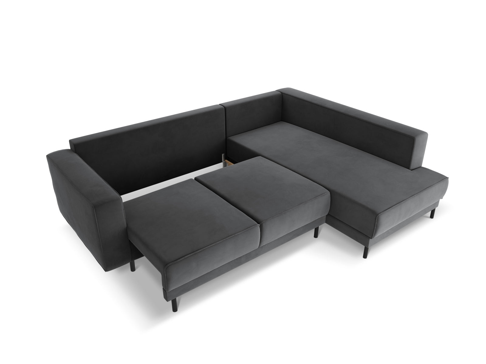 Erleben Sie das elegante Caro Velour Ecksofa von Micadoni – ein 5-Sitzer mit praktischer Schlaffunktion, perfekt für stilvolle Wohnräume und entspannte Nächte.