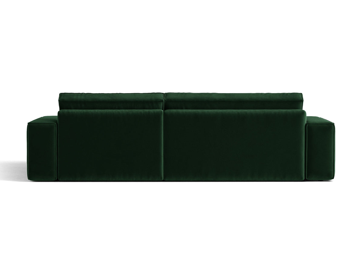 Jodie Velour Ecksofa rechts mit Schlaffunktion und Stauraumbox 3 Sitzer in Bottle Green-Bluvel präsentiert im Onlineshop von KAQTU Design AG. Bettsofa rechts ist von Micadoni