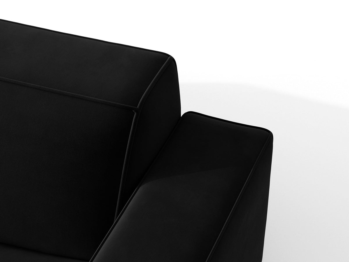 Jodie Velour Ecksofa rechts mit Schlaffunktion und Stauraumbox 3 Sitzer in Black-Bluvel präsentiert im Onlineshop von KAQTU Design AG. Bettsofa rechts ist von Micadoni