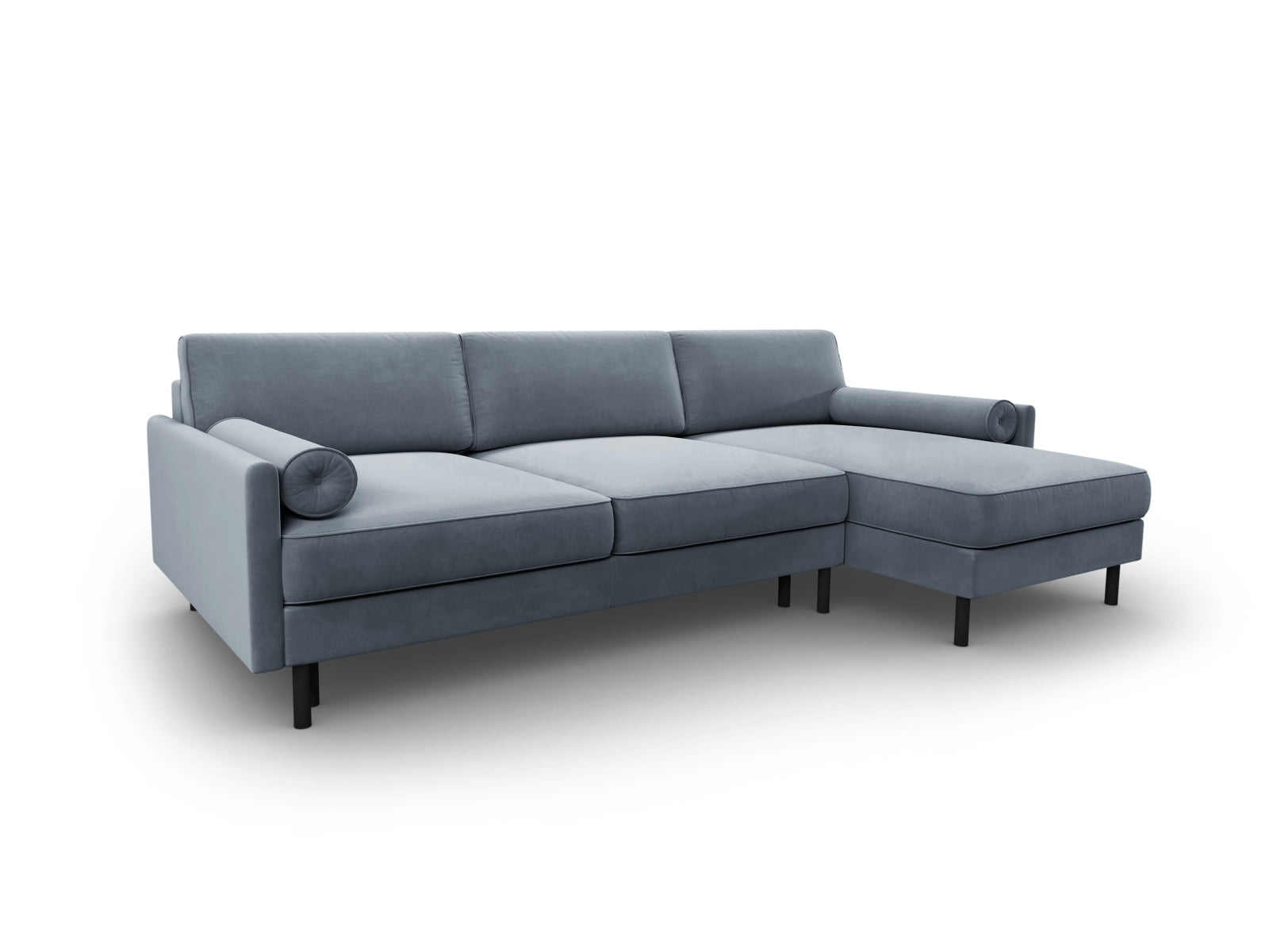 Erleben Sie das stilvolle Scott Velour Ecksofa rechts von Micadoni: ein 5-Sitzer mit komfortabler Schlaffunktion und viel Stauraum für Ihr modernes Zuhause!