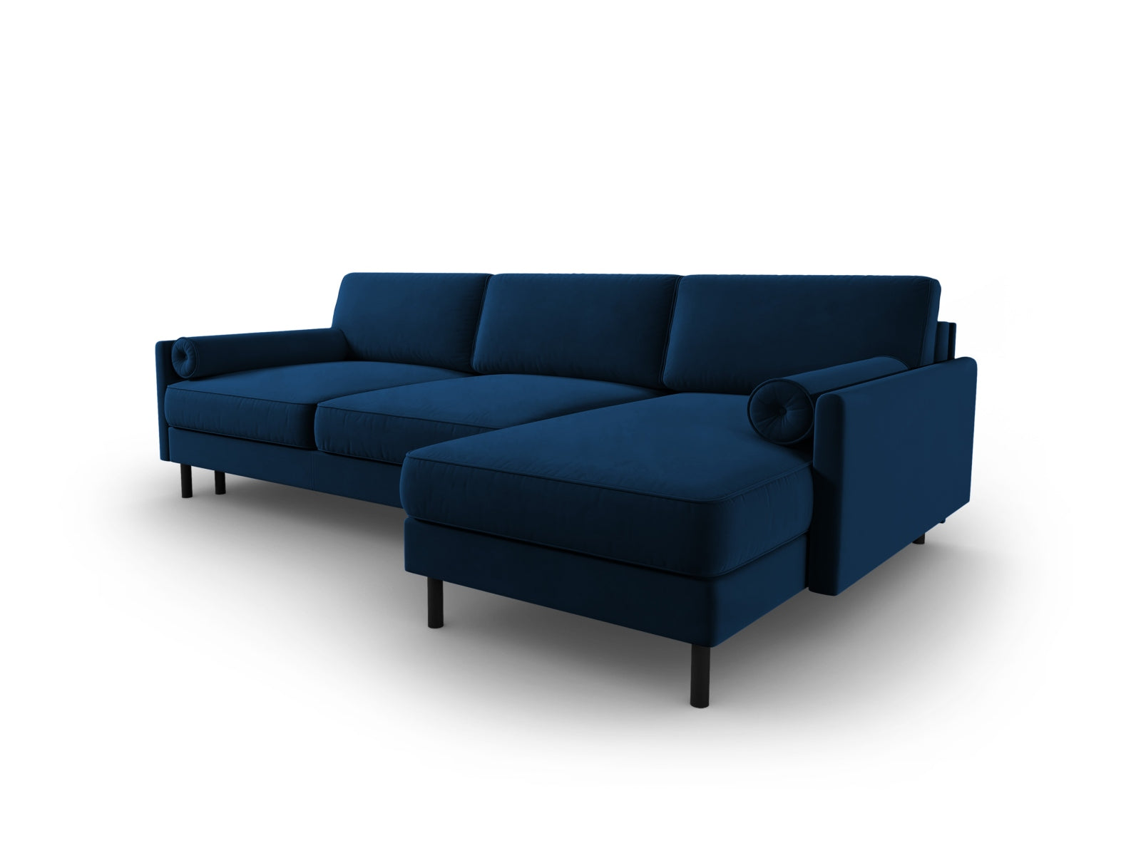 Entdecken Sie das elegante Scott Velour Ecksofa rechts von Micadoni: ein 5-Sitzer mit praktischer Schlaffunktion und grosszügigem Stauraum für Ihr Zuhause!