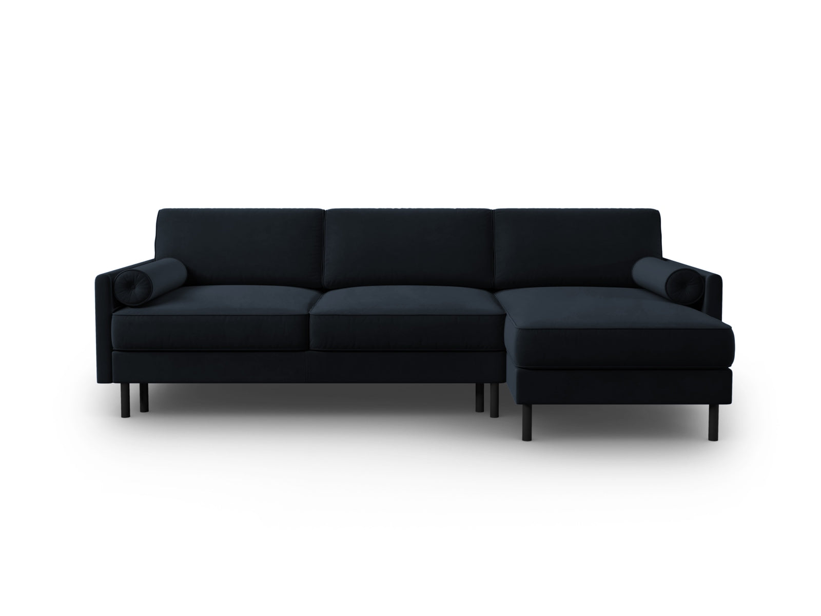 Scott Velour Ecksofa rechts mit Schlaffunktion und Stauraum 5 Sitzer in Dark Blue präsentiert im Onlineshop von KAQTU Design AG. Ecksofa rechts ist von Micadoni