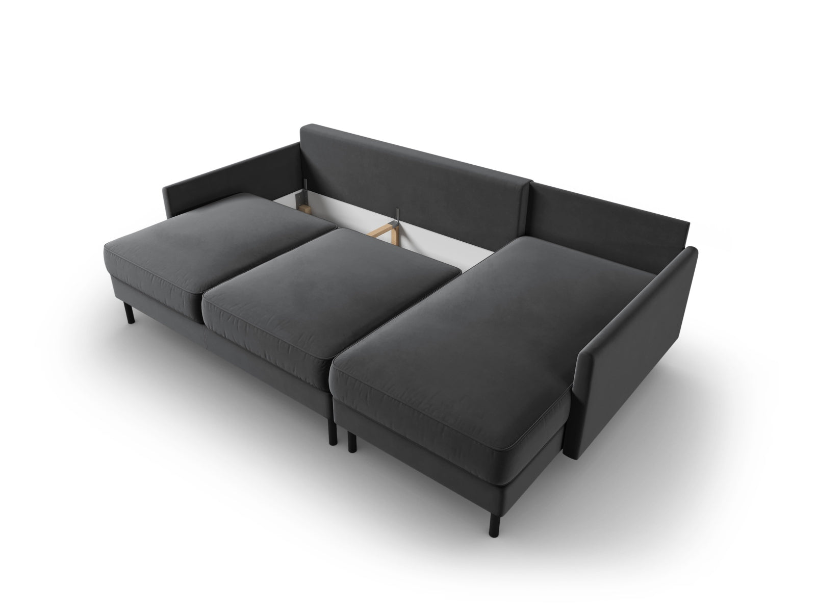 Entdecken Sie das elegante Scott Velour Ecksofa rechts von Micadoni: ein 5-Sitzer mit praktischer Schlaffunktion und grosszügigem Stauraum für Ihr Zuhause!