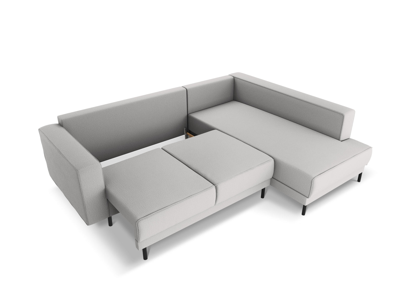 Erleben Sie das elegante Caro Ecksofa von Micadoni – ein 5-Sitzer mit praktischer Schlaffunktion, perfekt für stilvolle Wohnräume und entspannte Nächte.