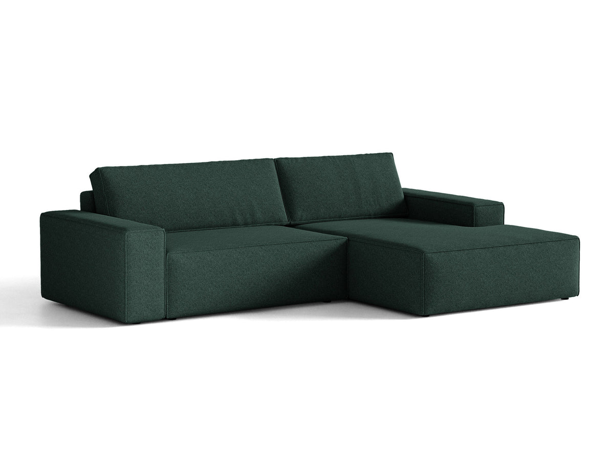 Jodie Ecksofa rechts mit Schlaffunktion und Stauraumbox 3 Sitzer in Green-Megan präsentiert im Onlineshop von KAQTU Design AG. Bettsofa rechts ist von Micadoni