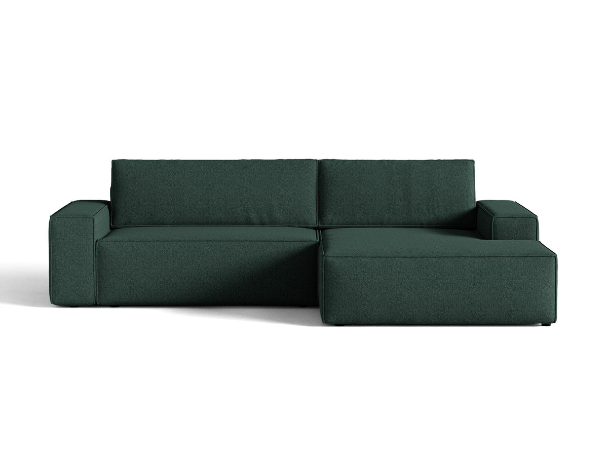 Jodie Ecksofa rechts mit Schlaffunktion und Stauraumbox 3 Sitzer in Green-Megan präsentiert im Onlineshop von KAQTU Design AG. Bettsofa rechts ist von Micadoni
