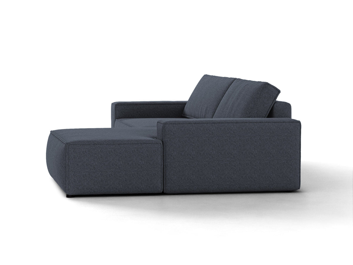 Jodie Ecksofa rechts mit Schlaffunktion und Stauraumbox 3 Sitzer in Blue-Megan präsentiert im Onlineshop von KAQTU Design AG. Bettsofa rechts ist von Micadoni