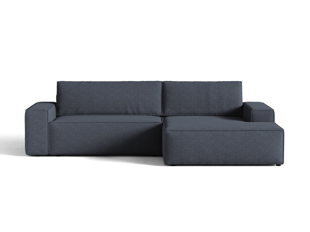 Jodie Ecksofa rechts mit Schlaffunktion und Stauraumbox 3 Sitzer in Blue-Megan präsentiert im Onlineshop von KAQTU Design AG. Bettsofa rechts ist von Micadoni