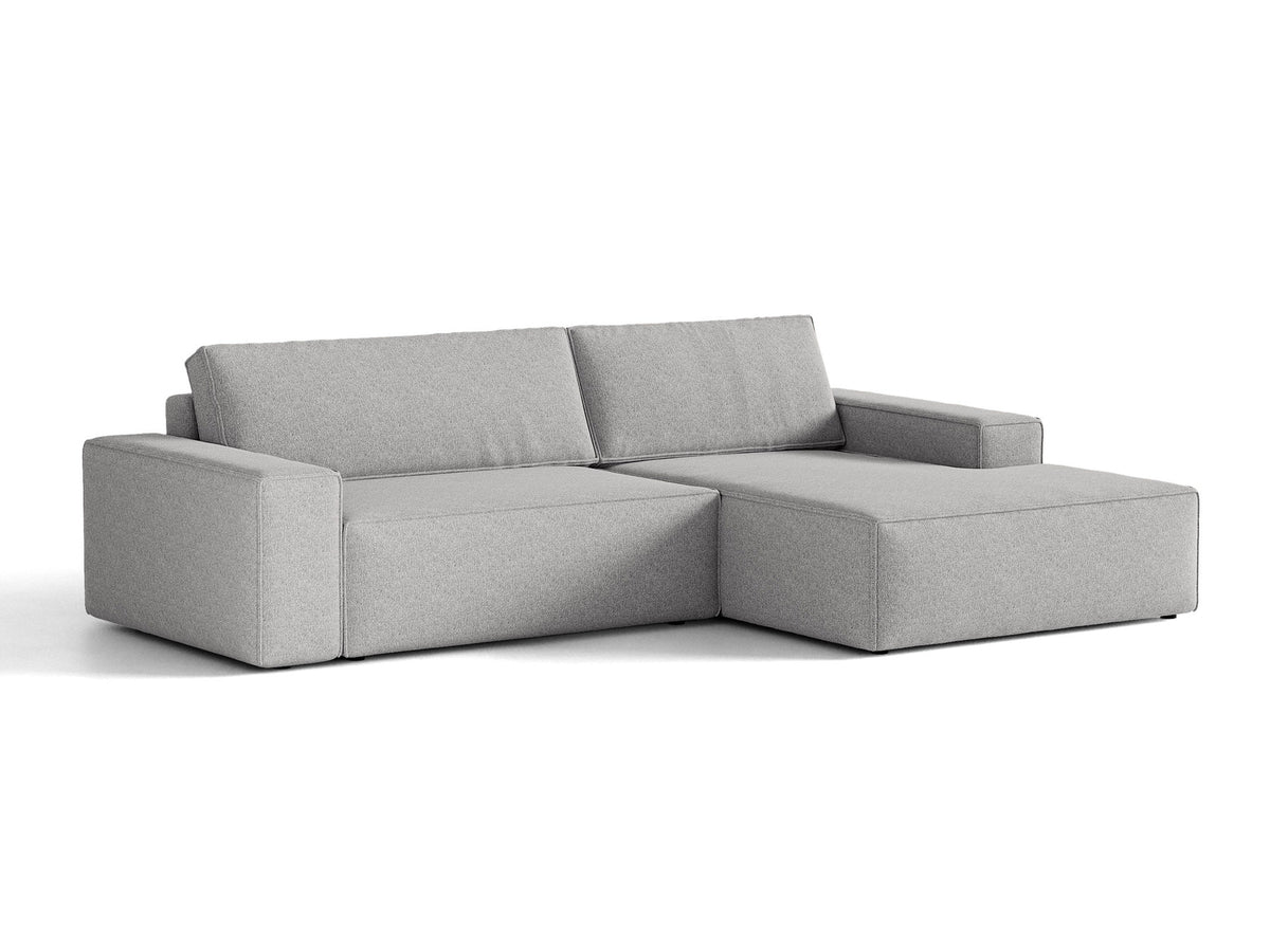 Jodie Ecksofa rechts mit Schlaffunktion und Stauraumbox 3 Sitzer in Light Grey-Megan präsentiert im Onlineshop von KAQTU Design AG. Bettsofa rechts ist von Micadoni